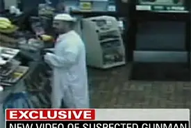 A still from surveillance video showing Fort Hood shooting suspect Maj. Nidal Hasan at 7-Eleven yesterday morning.